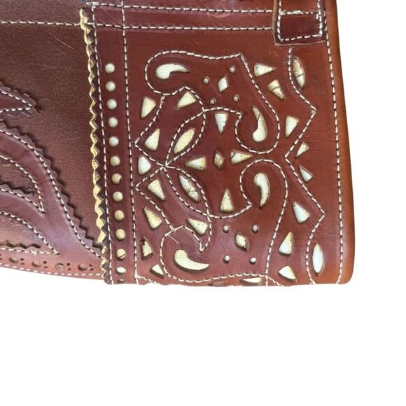 Artisan Tooled Leather Tall Western Riding Boots 9.5 - Picture 7 of 9